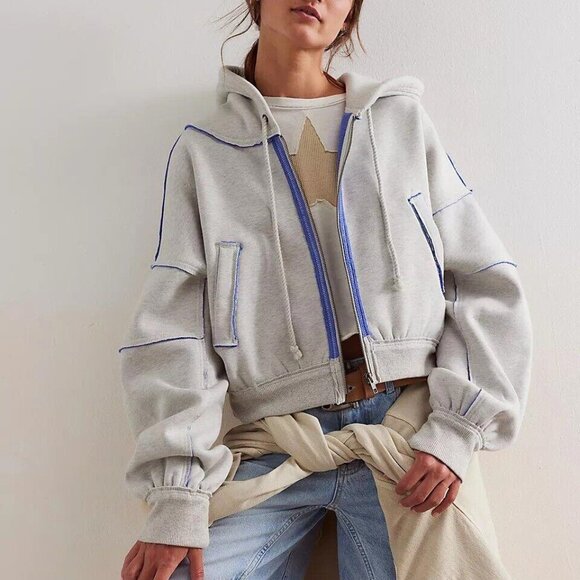 Free People We The Free Mercer Hoodie Jacket Top Oversized Slouchy S NWT 277288 - Picture 1 of 9